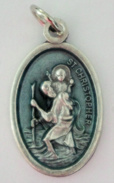 St. Christopher Aqua Enamel Medal